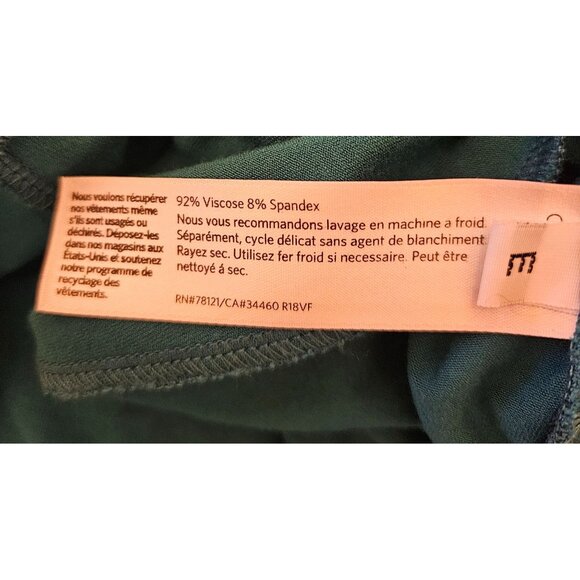 Eileen Fisher Woman SZ XS V Neck Tunic Tee Bell Sleeve Teal Green Comfort Stretc - Picture 4 of 5